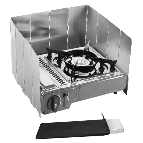 yotutun 12 Stücke Windschutz Gaskocher, Aluminium Campingkocher Windschutz Faltbar Windschutz Campingkocher Outdoor Campingzubehör für Outdoor Öfen Gaskochern yotutun 12 Stücke Windschutz Gaskocher, Aluminium Campingkocher Windschutz Faltbar Windschutz Campingkocher Outdoor Campingzubehör für Outdoor Öfen Gaskochern von yotutun
