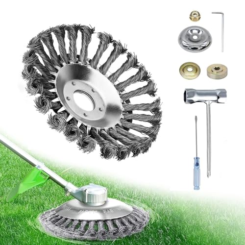 yotutun 150 mm x 25,4 mm Unkrautbürste, Unkrautbürste Profi Drahtbürste leistungsstarke Wildkraut Rundbürsten zur Effektiven Unkrautentfernung von yotutun