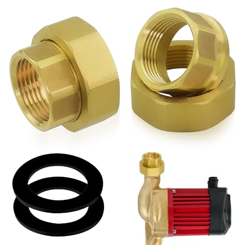 yotutun 2 Stück Pumpenverschraubung 1 1/2" x 1", Hahnverlängerung 1/2 Zoll DN25 inkl Abnehmbar Messing Verschraubung mit 2 Dichtungsring Gewindefitting für Umwälzpumpe Heizung yotutun 2 Stück Pumpenverschraubung 1 1/2" x 1", Hahnverlängerung 1/2 Zoll DN25 inkl Abnehmbar Messing Verschraubung mit 2 Dichtungsring Gewindefitting für Umwälzpumpe Heizung von yotutun