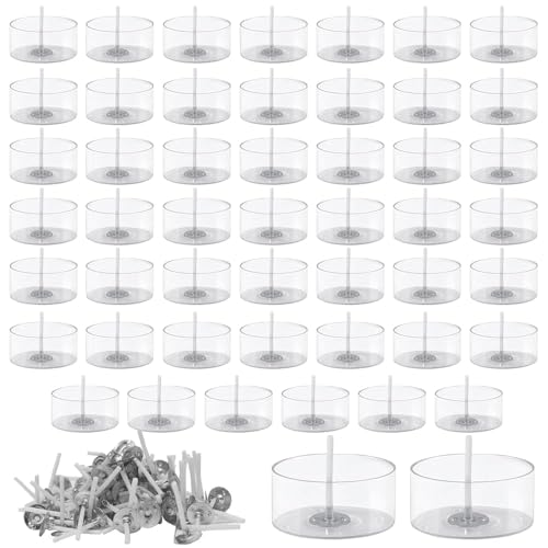 yotutun 50 Stück Leere Kerzen Gläser aus Kunststoff Candles, Klarem Kerzengläser mit 50 Dochte DIY Kerzen Selber Machen Set Transparente Runde Teelichthüllen Leer für Hochzeiten Partys yotutun 50 Stück Leere Kerzen Gläser aus Kunststoff Candles, Klarem Kerzengläser mit 50 Dochte DIY Kerzen Selber Machen Set Transparente Runde Teelichthüllen Leer für Hochzeiten Partys von yotutun