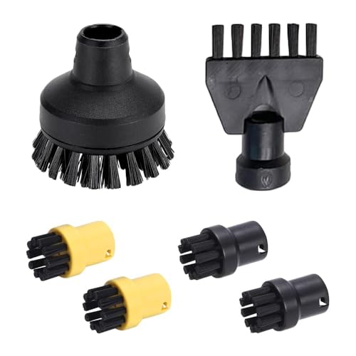 yotutun 6 Stück Dampfreiniger Zubehör Ersatzteile Sätze enthält 4 Kleine Rundbürste, 1 Rundbürste Gross und Flache Kupferbürste Kompatibel mit Kärcher Dampfreiniger SC1 SC2 CTK10 SC3 SC4 SC5 SC7 von yotutun