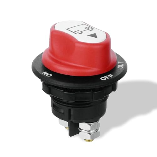 yotutun Auto Batterie Trennschalter Hauptschalter 12V 100A, Batterieschalter Batterietrennschalter ON-OFF Einbau Stromschalter Battery Isolator Switch für Motorrad LKW KFZ Boot Jacht von yotutun