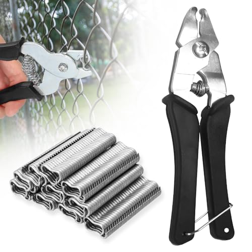 yotutun Wurstclipper Zange mit 1200 Clips, Wurstclipper Clips Zaunzange Hog Ringzange Hog Ring Zange Drahtbefestigungszange für Matratzen Auto Kissen Sofas Zäune Pet Käfige von yotutun