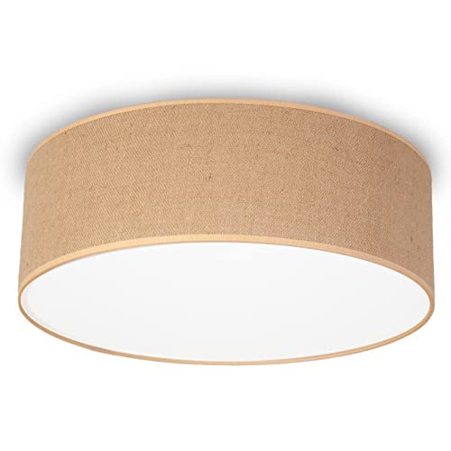 youngDECO® Deckenlampe Rund Ø45cm, Deckenleuchte 4xE27, natürliche Jute Lampenschirm, Lampe für Schlafzimmer, Wohnzimmer, Kinderzimmer und Küche, Hergestellt in der EU von youngDECO
