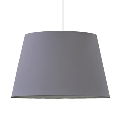 youngDECO® Pastellgraue Hängeleuchte 2xE27, Hängelampe aus Baumwollstoff Ø38cm, Pendelleuchte für Kinderzimmer und Babyzimmer, Hergestellt in der EU von youngDECO