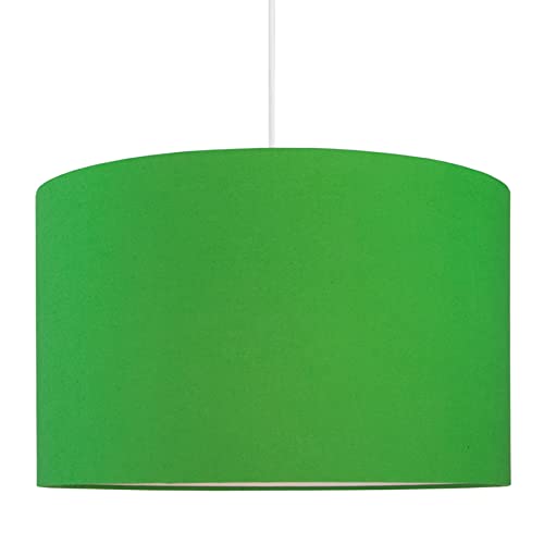 youngDECO® Pendelleuchte 2xE27 saftig grün, extra Lichtdiffusor, Ø38cm großer Stofflampenschirm, komplette Deckenlampe, Pendellampe für Kinderzimmer, Wohnzimmer, Schlafzimmer, Flur und Büro von youngDECO