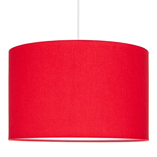 youngDECO® Rote Hängeleuchte 2xE27, Hängelampe aus Baumwollstoff Ø38cm, Extra Lichtdiffusor, Pendelleuchte für Kinderzimmer und Babyzimmer, Hergestellt in der EU von youngDECO