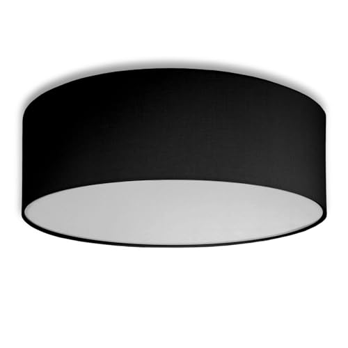 youngDECO® Schwarze Deckenlampe 4xE27, Ø45cm großer Stofflampenschirm (Baumwolle), Deckenleuchte für Kinderzimmer, Wohnenzimmer, Schlafzimmer, Küche, Flur und Büro, hergestellt in der EU von youngDECO