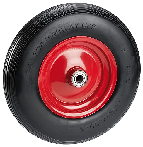 Pannensicheres PU-Schubkarrenrad, Ersatzrad für Schubkarren, Rillenprofil, geschäumtes PU ohne Schlauch, schwarz mit roter Metallfelge, Rillenkugellager, Tragkraft 100kg Pannensicheres PU-Schubkarrenrad, Ersatzrad für Schubkarren, Rillenprofil, geschäumtes PU ohne Schlauch, schwarz mit roter Metallfelge, Rillenkugellager, Tragkraft 100kg von youngschwinnDESIGN