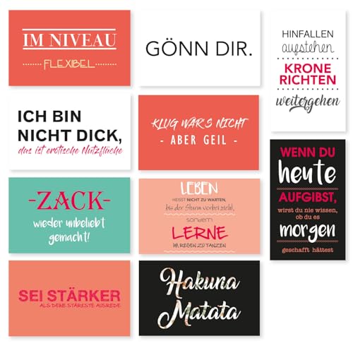 Magnete 10x mit Sprüchen I 88 x 55 mm I Kühlschrankmagnete lustig frech I Deko Geschenkidee I dv517 von younikat