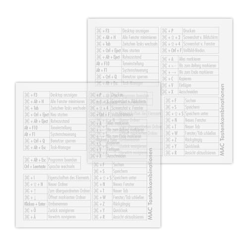 2er Set Tastenkürzel Aufkleber 8 x 8 cm I passsend für Mac Transparent I dv_1364 von younikat