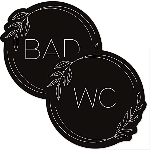 Türaufkleber 2er Set Badezimmer schwarz-weiß I Bad WC I Ø 10 cm I Aufkleber selbstklebend I dv1228 Türaufkleber 2er Set Badezimmer schwarz-weiß I Bad WC I Ø 10 cm I Aufkleber selbstklebend I dv1228 von younikat