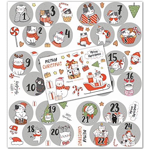 Adventskalender Aufkleber Set - selbstklebende Zahlen Etiketten 1-24 - zum selbst Befüllen ideale Deko für Weihnachten - Geschenke für Freunde und Familie - dv1141 Adventskalender Aufkleber Set - selbstklebende Zahlen Etiketten 1-24 - zum selbst Befüllen ideale Deko für Weihnachten - Geschenke für Freunde und Familie - dv1141 von younikat