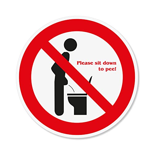 Aufkleber "Please sit down to pee !" Ø 20 cm - Klodeckel Wc-Deckel Bitte im sitzen pinkeln - konturgeschnittener großer Sticker selbstklebend rund permanenthaftend - hin520 Aufkleber "Please sit down to pee !" Ø 20 cm - Klodeckel Wc-Deckel Bitte im sitzen pinkeln - konturgeschnittener großer Sticker selbstklebend rund permanenthaftend - hin520 von younikat