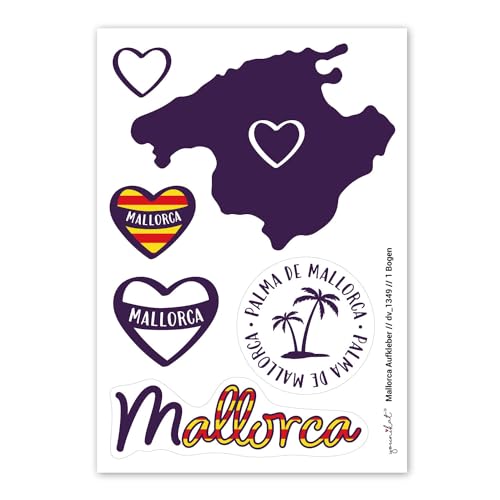 Aufkleber-Set Mallorca Insel verschiedene Motive bunt I DIN A6 I Autoaufkleber Geschenk-Idee I dv1349 von younikat