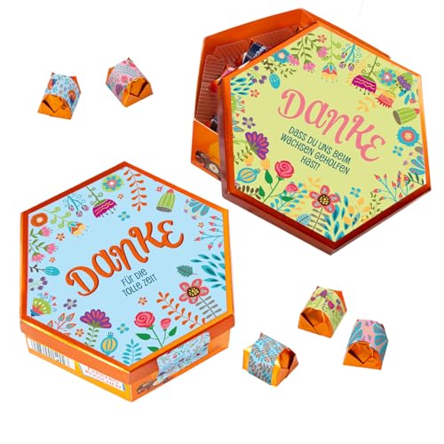 Abschiedsgeschenk Erzieher Lehrer Aufkleber-Set passend für Küsschen bunt Blumen - vorgedruckt selbstklebend I Verabschiedung Tagesmutter Dankeschön I dv1286 von younikat
