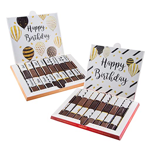 Aufkleber-Set passend für Merci Schokolade zum Geburtstag mit vorgedruckten und blanko Aufklebern I selbstklebend I kreative Geschenk-Idee I Individuell I ohne Schokolade I dv786 von younikat