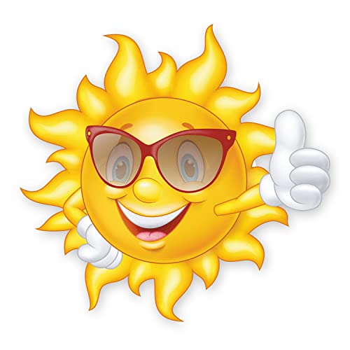 Aufkleber Smiley Sonne mit Sonnenbrille 11 cm I Selbstklebend UV-Schutzlaminiert Witterungsbeständig I Koffer Laptop Wohnmobil Lustig Sommer I Kfz_731 von younikat