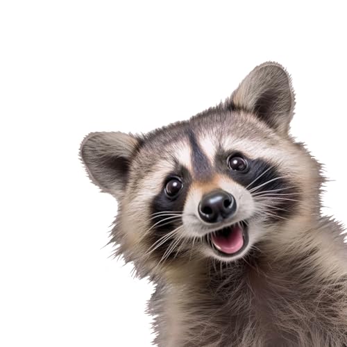 Fensterbild lustiger Waschbär I beidseitig bunt I 20,3 x 21,4 cm I wiederverwendbar I dv1436 von younikat