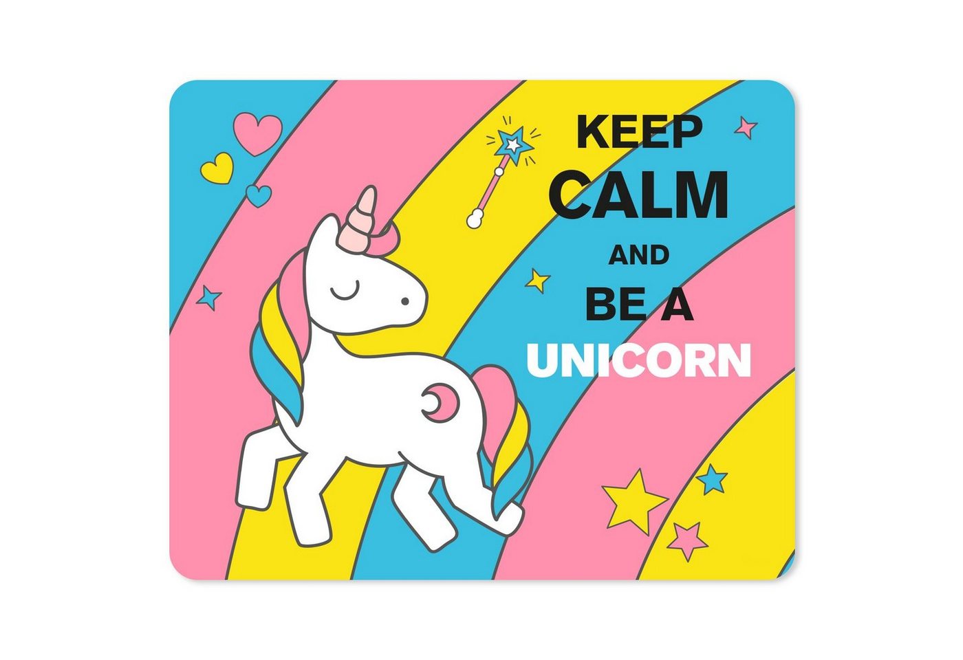 Platzset, 1 Einhorn Mousepad Keep Calm and be a Unicorn I dv_145 I 24 x 19 cm, younikat von younikat