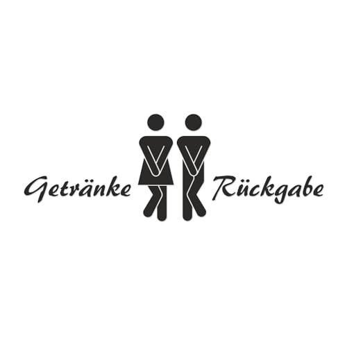 WC Aufkleber Getränke-Rückgabe in schwarz I Frau und Mann Symbol mit Text I Unisex Tür-Aufkleber Wand-Sticker für Toilette und Gäste-WC I dv622 WC Aufkleber Getränke-Rückgabe in schwarz I Frau und Mann Symbol mit Text I Unisex Tür-Aufkleber Wand-Sticker für Toilette und Gäste-WC I dv622 von younikat