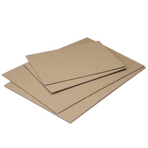 Wellpappe-Zuschnitte Set I 10 Stk. I A4 Übergröße I 31,1 x 21,9 cm I 2 mm Stark I Braun I Einwellig I Wellkarton I zum Basteln I Stabiles Verpackungsmaterial I Versandkartonage I AZ094 von younikat