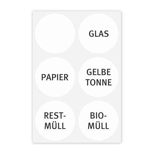 younikat 6 schlichte Mülleimer-Aufkleber zur Mülltrennung I Sticker-Set rund für Alt-Glas Papier gelbe Tonne Restmüll Biomüll und blanko Etikett I hin306 younikat 6 schlichte Mülleimer-Aufkleber zur Mülltrennung I Sticker-Set rund für Alt-Glas Papier gelbe Tonne Restmüll Biomüll und blanko Etikett I hin306 von younikat
