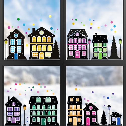 younikat Fensterbild Weihnachten Bunte Häuschen 87 Teile I bunt transparent I statisch haftend wiederverwendbar I Advent-Zeit I dv1533 younikat Fensterbild Weihnachten Bunte Häuschen 87 Teile I bunt transparent I statisch haftend wiederverwendbar I Advent-Zeit I dv1533 von younikat