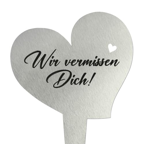 younikat Grabstecker aus Edelstahl I Grabschmuck Herz 17,8 cm Deko I Spruch - Wir vermissen Dich I you0081 younikat Grabstecker aus Edelstahl I Grabschmuck Herz 17,8 cm Deko I Spruch - Wir vermissen Dich I you0081 von younikat