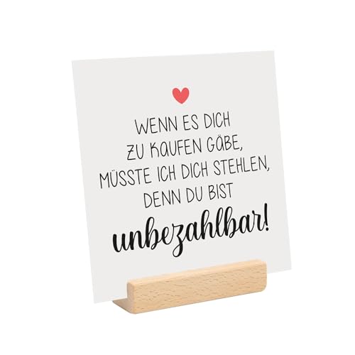 younikat Schild mit Spruch Unbezahlbar I Geschenk-Idee für Freundschaft Liebe I dv1401 von younikat