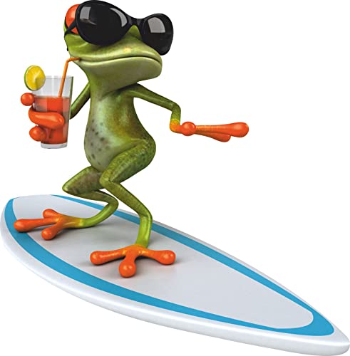 Sticker Surfer Frosch I 10 cm I für Laptop Koffer Roller Motorrad Badezimmer Duschwand als Auto-Aufkleber I surfender Frosch I kfz010 Sticker Surfer Frosch I 10 cm I für Laptop Koffer Roller Motorrad Badezimmer Duschwand als Auto-Aufkleber I surfender Frosch I kfz010 von younikat