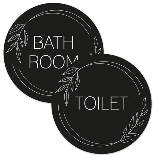 younikat Türaufkleber 2er Set Bathroom/Toilet schwarz-weiß I englisch I Ø 10 cm I Aufkleber selbstklebend I you0049 younikat Türaufkleber 2er Set Bathroom/Toilet schwarz-weiß I englisch I Ø 10 cm I Aufkleber selbstklebend I you0049 von younikat
