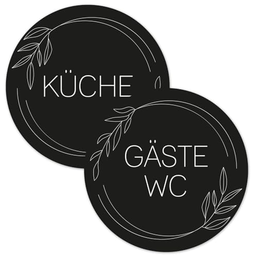 younikat Türaufkleber 2er Set Küche/Gäste WC schwarz-weiß I Küche Gäste WC I Ø 10 cm I Aufkleber selbstklebend I you0050 younikat Türaufkleber 2er Set Küche/Gäste WC schwarz-weiß I Küche Gäste WC I Ø 10 cm I Aufkleber selbstklebend I you0050 von younikat