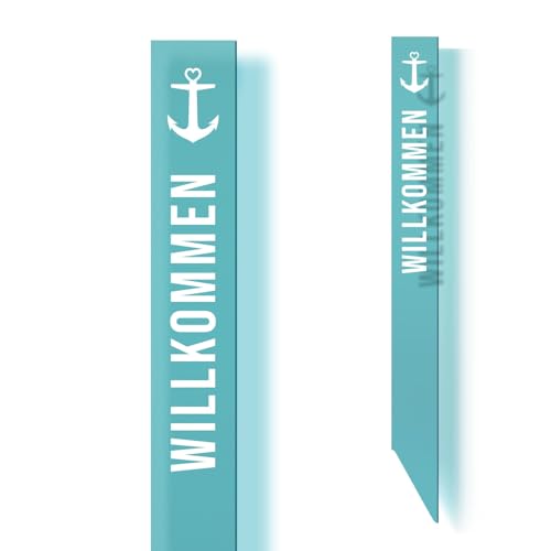 younikat Willkommen Schild Gartenstecker - Stele 100 cm - Gartendeko Design aus Acryl - Schild zum stecken Anker Meer I you0088 younikat Willkommen Schild Gartenstecker - Stele 100 cm - Gartendeko Design aus Acryl - Schild zum stecken Anker Meer I you0088 von younikat