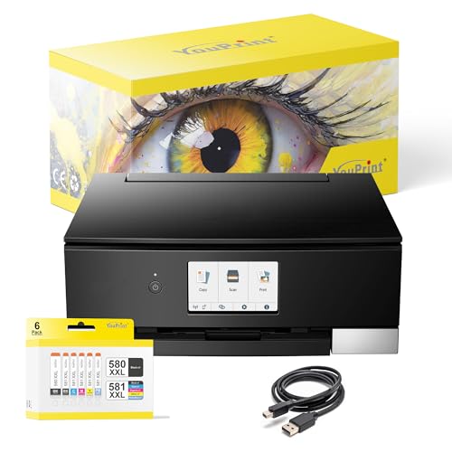 youprint Bundle TS8350a Tintenstrahldrucker Multifunktionsgerät (Drucker, Scanner, Kopierer) mit 6er Set kompatiblen Druckerpatronen von youprint