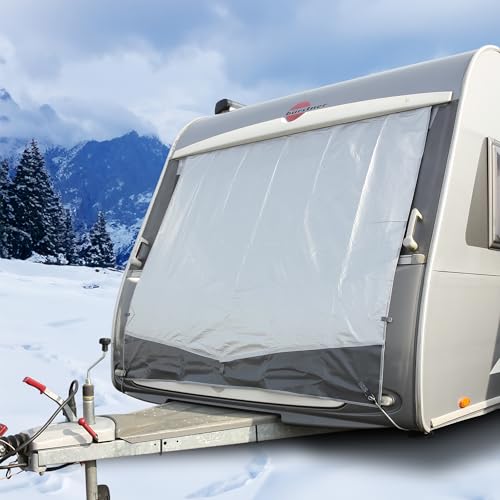 your GEAR Caravan Bugschutzplane Thermo - Wohnwagen Schutzplane für Front und Heck (Grau, 240 x 160 cm (Breite x Länge)) von your GEAR