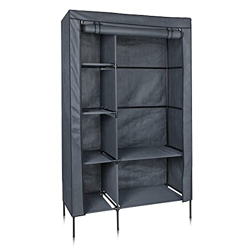 your GEAR Kleiderschrank Grado - Stoffschrank 105 x 45 x 180 cm Schrank mit Kleiderstange und 6 Ablagefächer von your GEAR