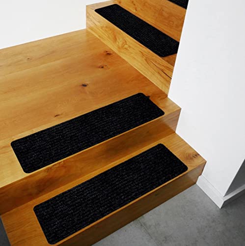 your GEAR selbsthaftende Stufenmatten, Trittfläche 76x20cm, Treppenteppich mit TPR Unterseite, Kein Kleber notwendig, Stufenteppich in Grau oder Hellgrau, als Set mit 15 oder 5 Stück (15G) von your GEAR