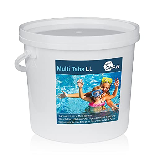 yourGEAR Multi Tabs LL - 200 g Tabletten mit Chlor Algenverhütung pH Stabilisierung Flockung für kristallklares Wasser in 1 kg oder 3 kg Gebinde zur Auswahl [3kg] von your GEAR