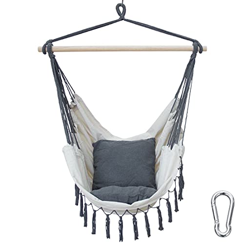 yourGEAR Elba XL - Hängesessel mit 2 Kissen Sitz-Hängematte - max 240 kg TÜV geprüft - Hängesitz Hängeschaukel 360° Swing Chair von your GEAR