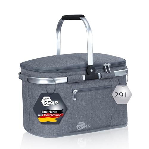 your GEAR Kühlkorb Scivu - isolierter Einkaufskorb - 29 Liter Picknickkorb - Kühltasche mit Tragegriff und Seitentasche - Wasserdicht und Wetterbeständig your GEAR Kühlkorb Scivu - isolierter Einkaufskorb - 29 Liter Picknickkorb - Kühltasche mit Tragegriff und Seitentasche - Wasserdicht und Wetterbeständig von your GEAR