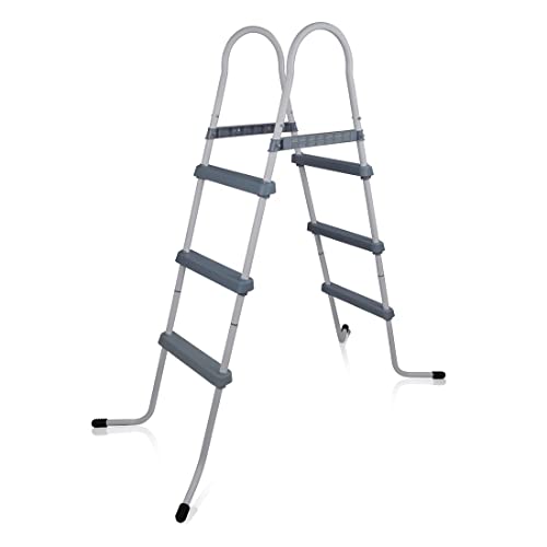 yourGEAR Poolleiter PL106 3-stufige Pooltreppe Schwimmbadleiter Schwimmbad Einstieg Leiter Treppe bis 106cm Poolwandhöhe von your GEAR