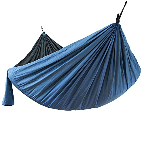 yourGEAR Zion - ultraleichte Hängematte 270 x 140 cm Doppellagiges Nylon 60g/m² blau/grau max 240kg TÜV geprüft von your GEAR