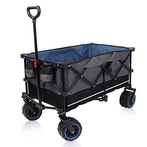 yourGEAR faltbarer Bollerwagen Trolley XXL Faltwagen Strandwagen 2 Getränkehalter 10cm Reifen 195 l von your GEAR