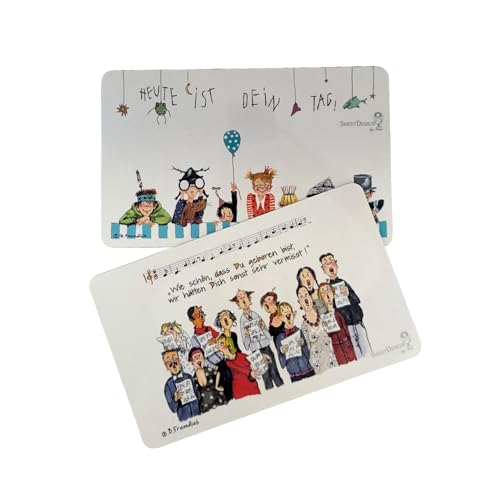 2 Frühstücksbrettchen by Sweetdesign mit Motiven von Barbara Freundlieb, Brettchen Schneidebrett, Geburtstag, ca. 14,8 x 23,4 cm von your castle