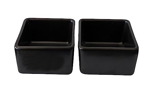 2er Set kleine Servierschalen-Set für Dips, Soucen oder Snacks in Schwarz Keramik, 7x7 cm von your castle