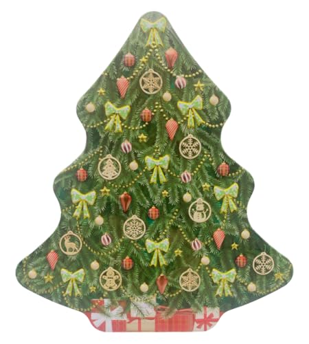 your castle Blechdose in Form eines Weihnachtsbaums Keksdose Deko Box für Weihnachtskekse Schokolade-Pralinen Aufbewahrung, Volumen: 1 l, Maße: 19 x 5,5 x 22 cm von your castle