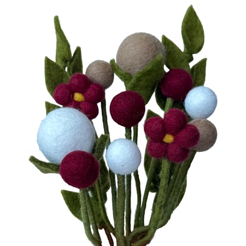 your castle Blumenstrauß aus handgearbeiteten Filzblumen, fairer Handel, nachhaltige Deko aus Filz, realistische Kunst- Textil-Filzblumen Set, Stoffblumen, Filzblüten, Zoe von your castle