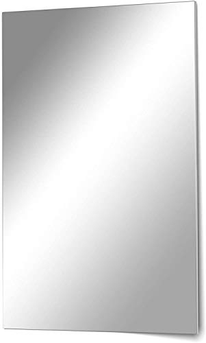 Kristallspiegel / Wandspiegel / Badspiegel Rahmenlos ohne Facette Mirror Made in Germany incl. Befestigungsmaterial (50 x 40), Silber von Your-Homestyle