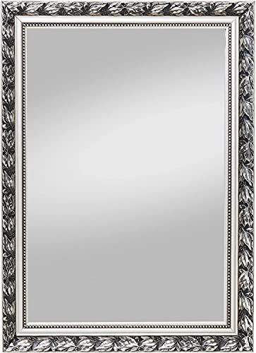 your-homestyle Rahmenspiegel Emma Holz 55x70 / 50x150 / 70x170 Wandspiegel mit Rahmen incl. Aufhänger für die Wandmontage Mirror (Silber, 55x70) von your-homestyle